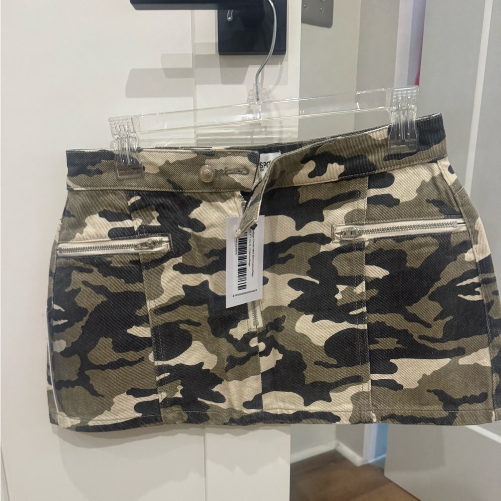 Princess Polly Camouflage Mini Skirt with Zipper Pockets